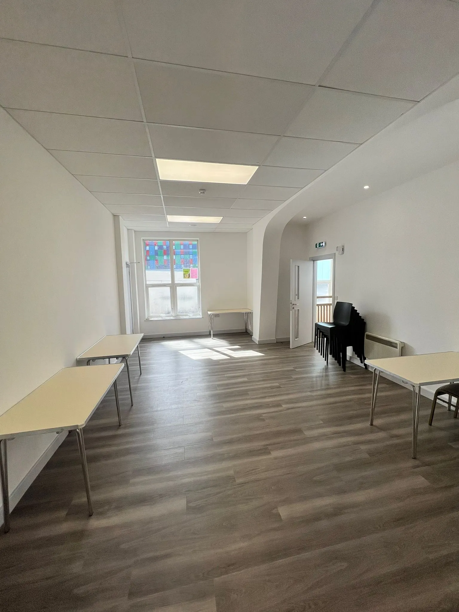 room with wooden floor
